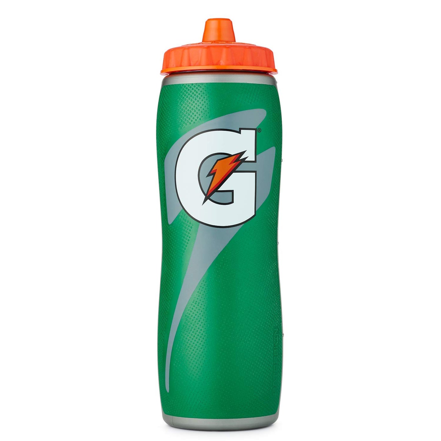 Gatorade 32oz Gator-skin Bottle in green with a diamond shape and high-flow valve