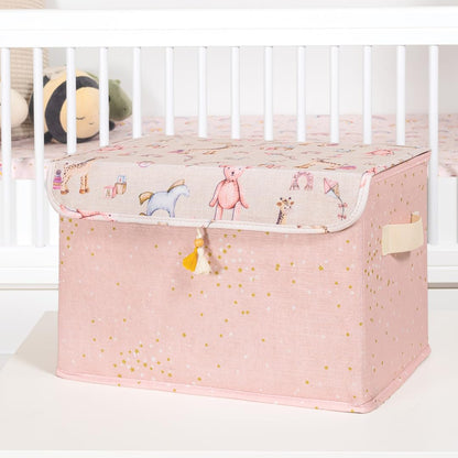 Pazar Kapısı Foldable Storage Bin Cube Organizer with Lid, Pink