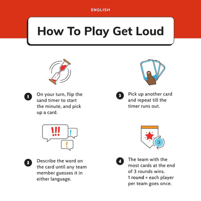 Tragos Get Loud Bilingual Guessing Word Game