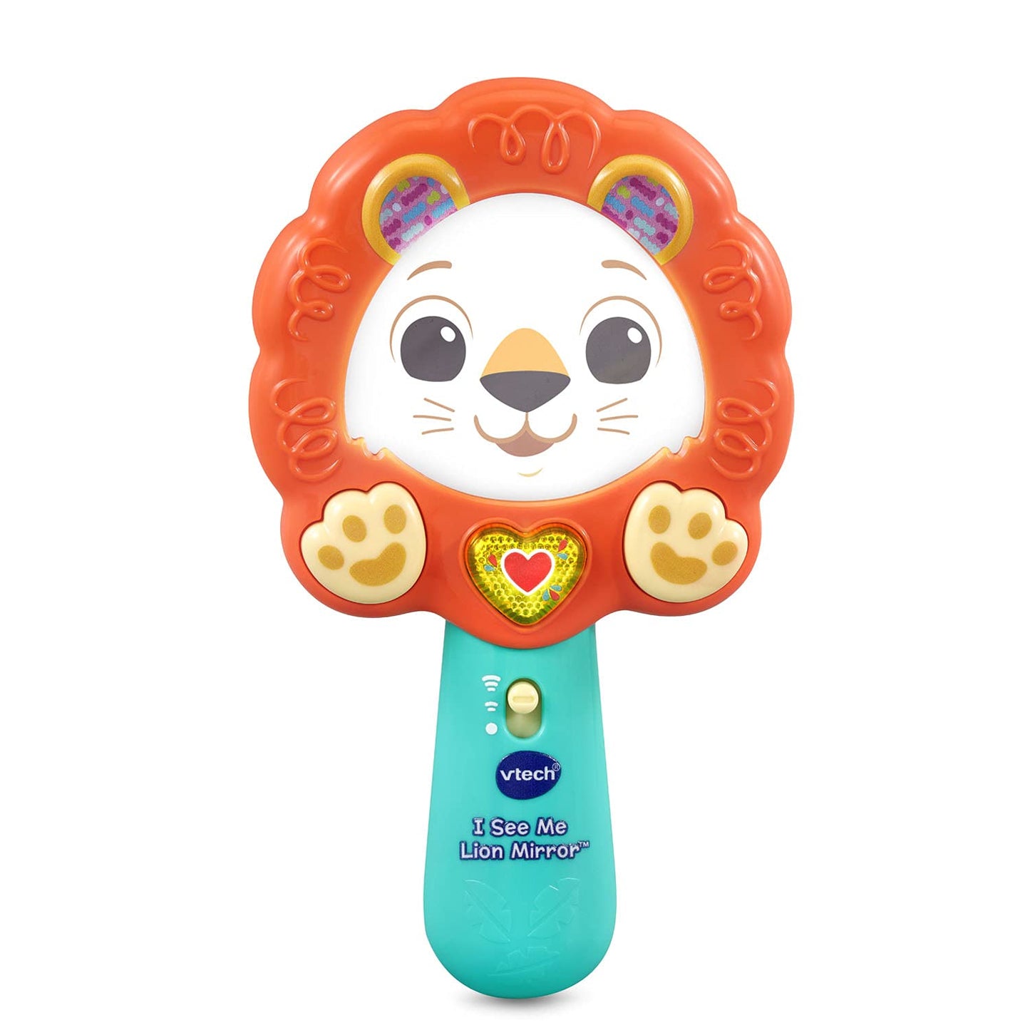 VTech I See Me Lion Mirror toy with light-up heart and lion paw buttons