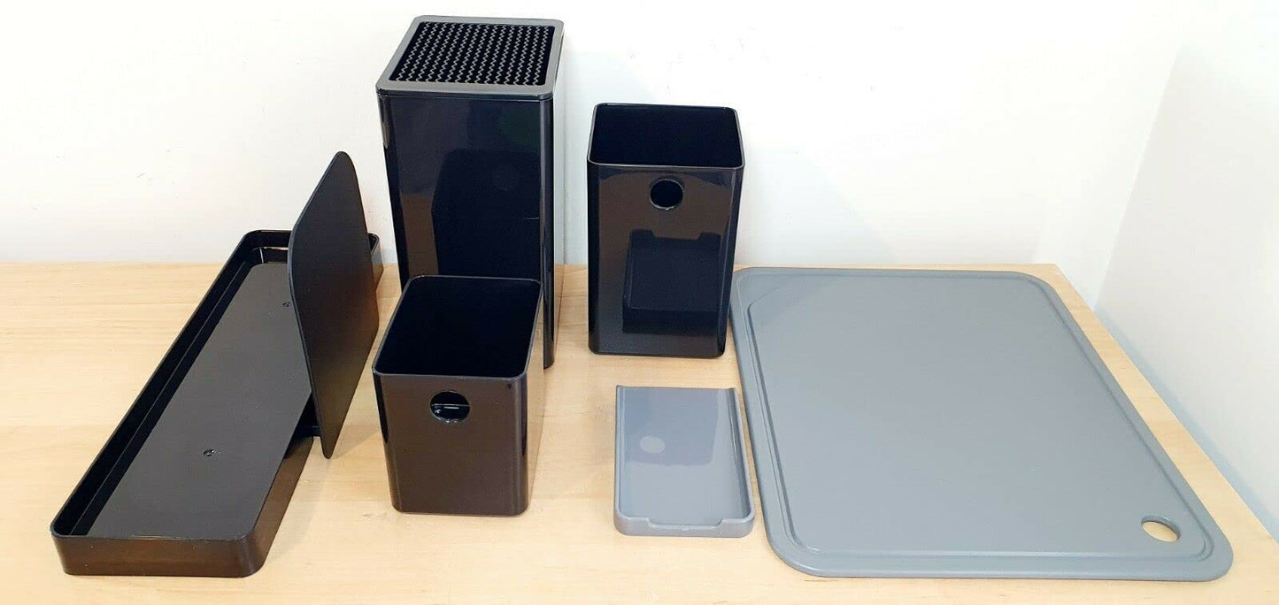 Ernesto 7-Piece Kitchen Cabinet Organizer Set in Black