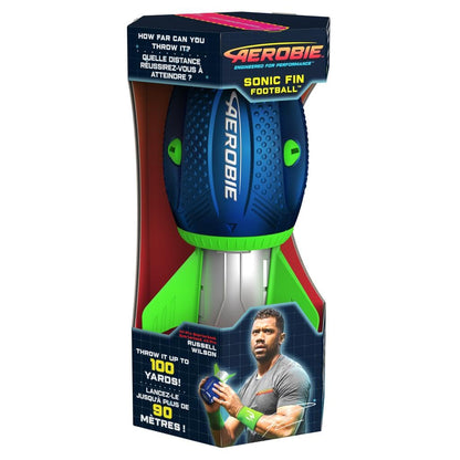 Aerobie Sonic Fin Football - Aerodynamic Russel Wilson Foam Football Toy