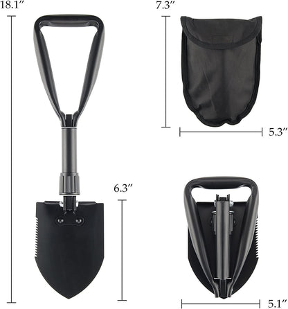 GO2CAMPS Collapsible Camping Shovel with Nylon Pouch
