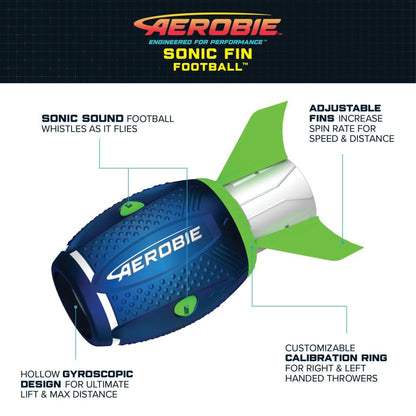 Aerobie Sonic Fin Football - Aerodynamic Russel Wilson Foam Football Toy