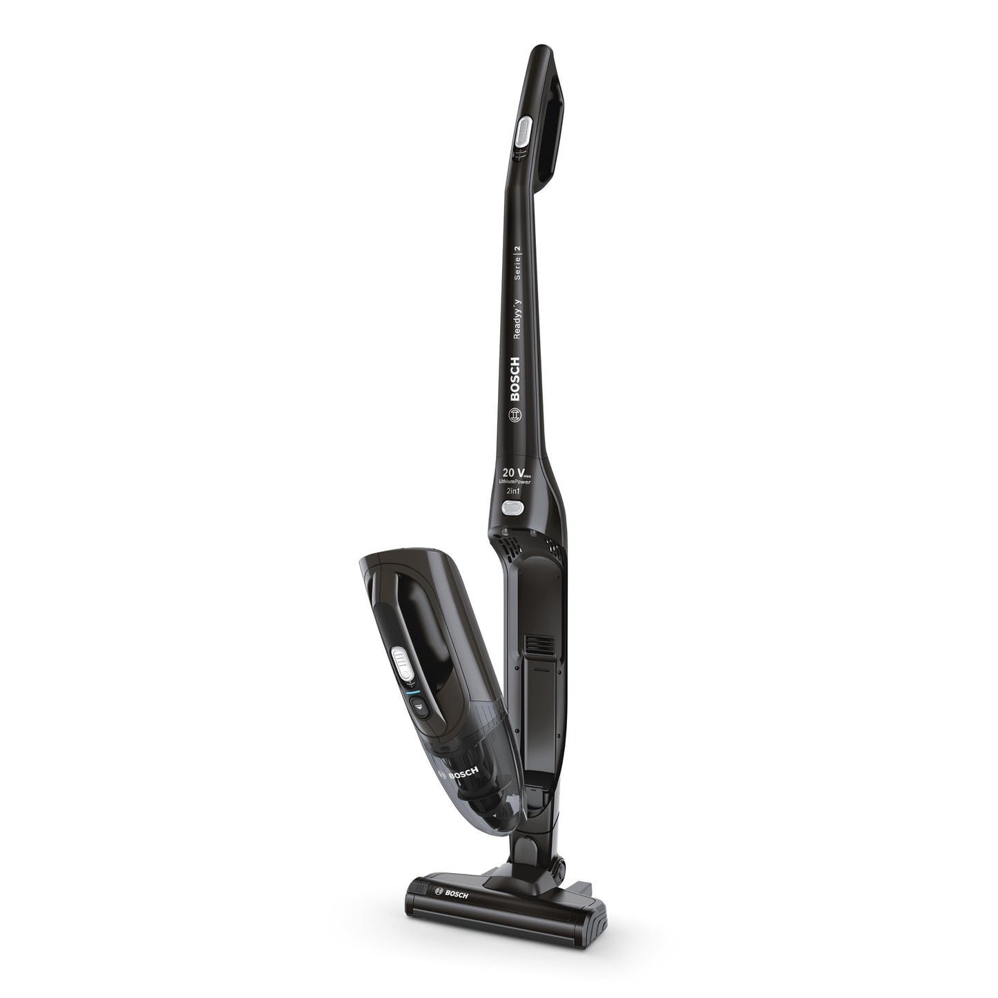 Bosch BBHF220 2-in-1 vacuum cleaner broom with black color and electric rotating brush for all floors
