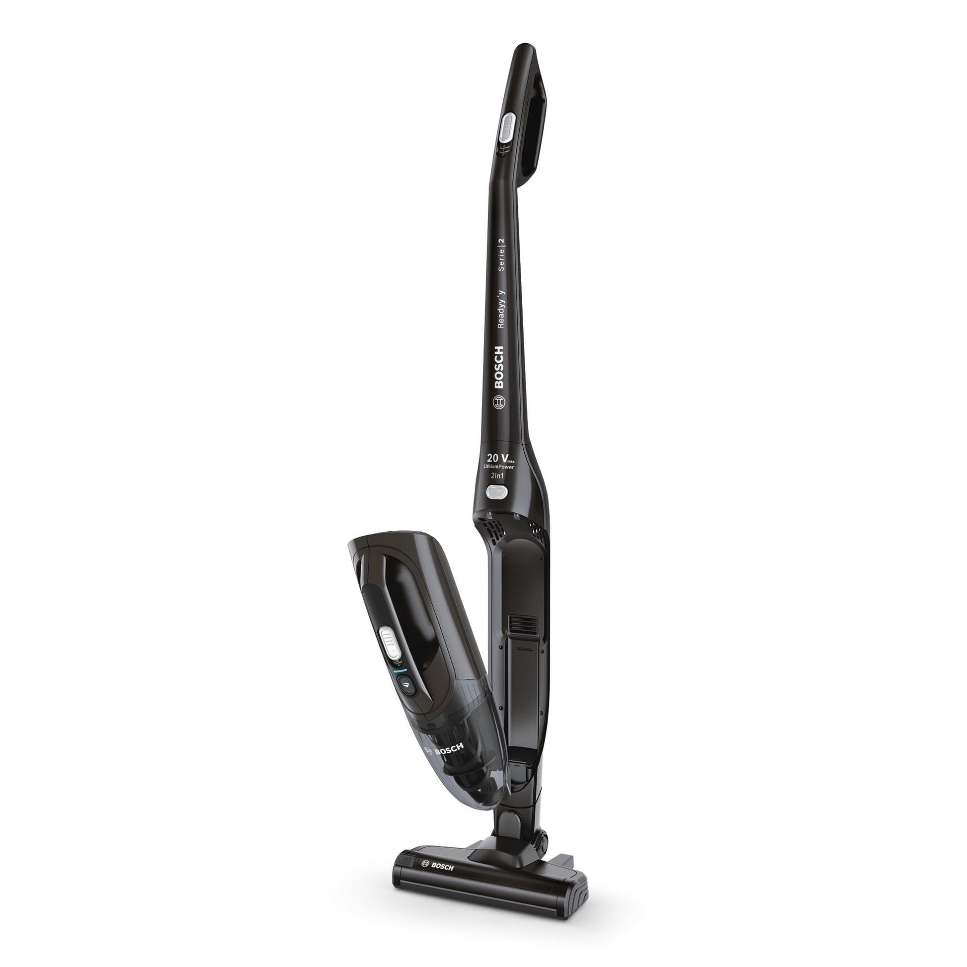 Bosch BBHF220 2-in-1 vacuum cleaner broom with black color and electric rotating brush for all floors