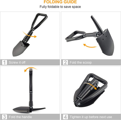 GO2CAMPS Collapsible Camping Shovel with Nylon Pouch