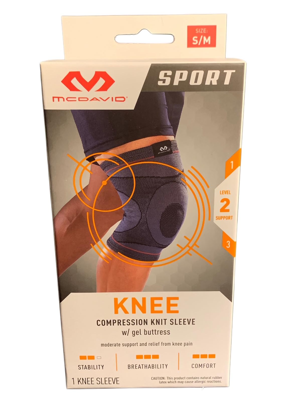 McDavid Sport Knee Knit Sleeve with Gel Buttress for moderate support and pain relief
