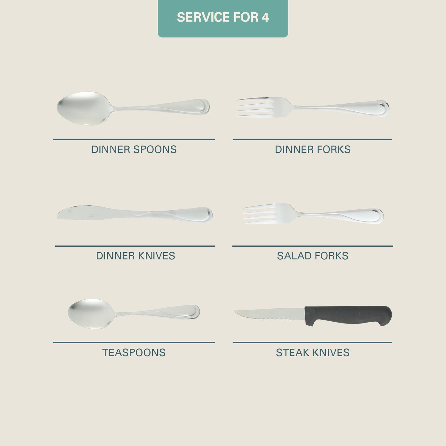 Gibson Home Trillium Plus 24-Piece Stainless Steel Flatware Set