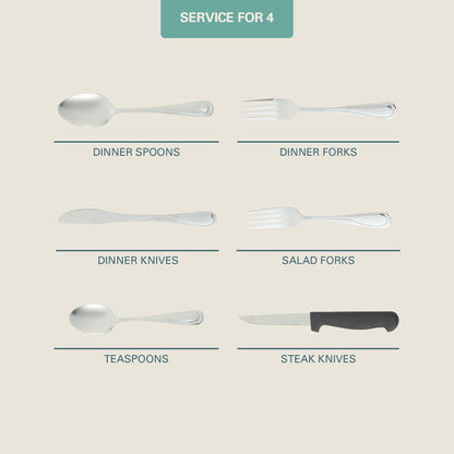 Gibson Home Trillium Plus 24-Piece Stainless Steel Flatware Set