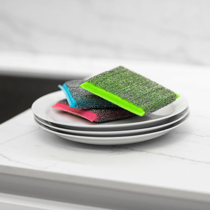 Vileda Glitzi Power Inox Colors Multicolored Scrubbers 3-Pack