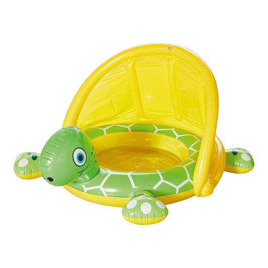 Colorful Happy People frog design baby pool with sunshade, inflated and ready for use