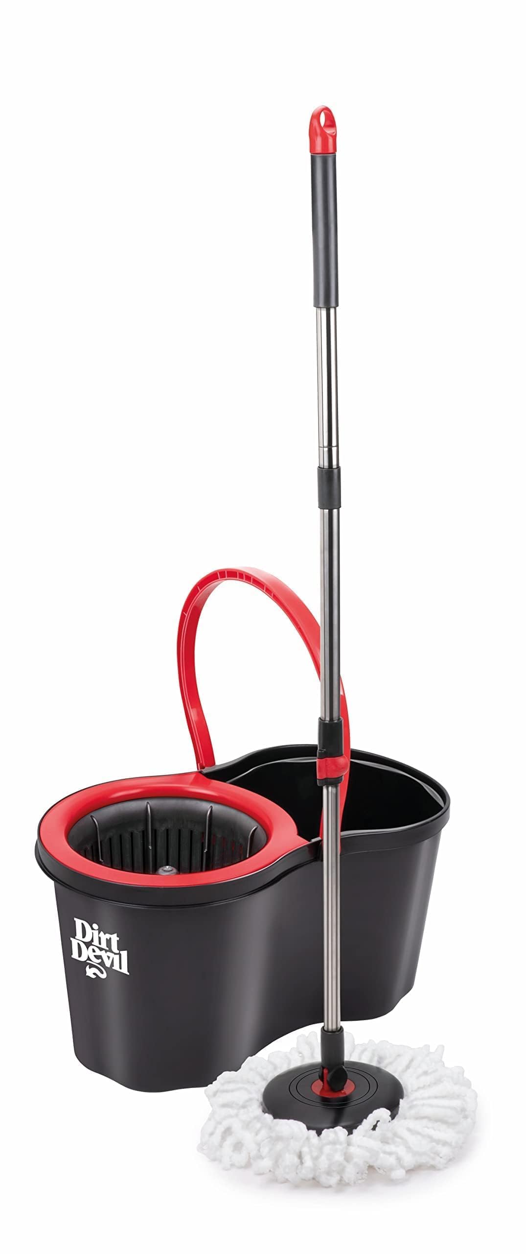 Dirt Devil Mop System with a 16L bucket, wringer, and grey/red microfiber mop head