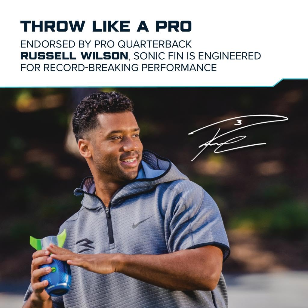 Aerobie Sonic Fin Football - Aerodynamic Russel Wilson Foam Football Toy