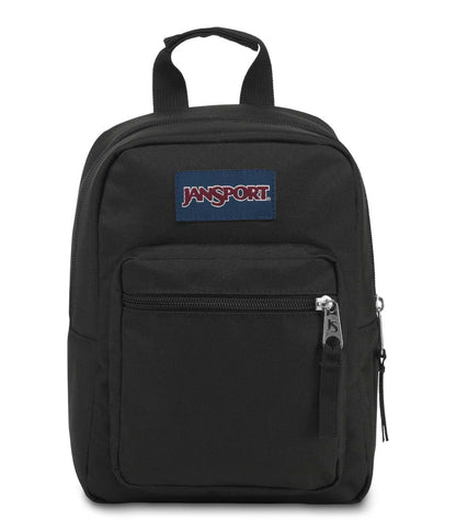 JanSport Big Break Insulated Lunch Bag in black, featuring a zippered pocket