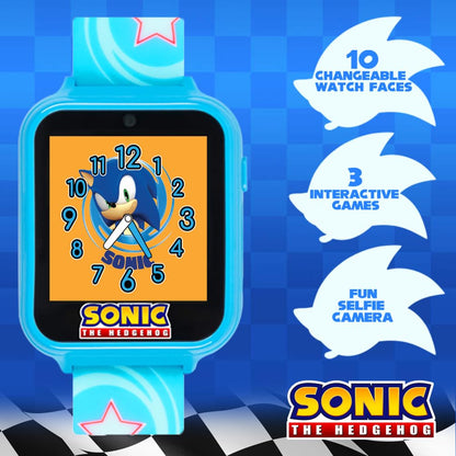 Accutime Sonic The Hedgehog Digital Smartwatch for Kids, Blue