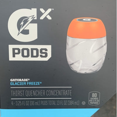 Gatorade GX Glacier Freeze Blue Pods 4 Pack, convenient hydration
