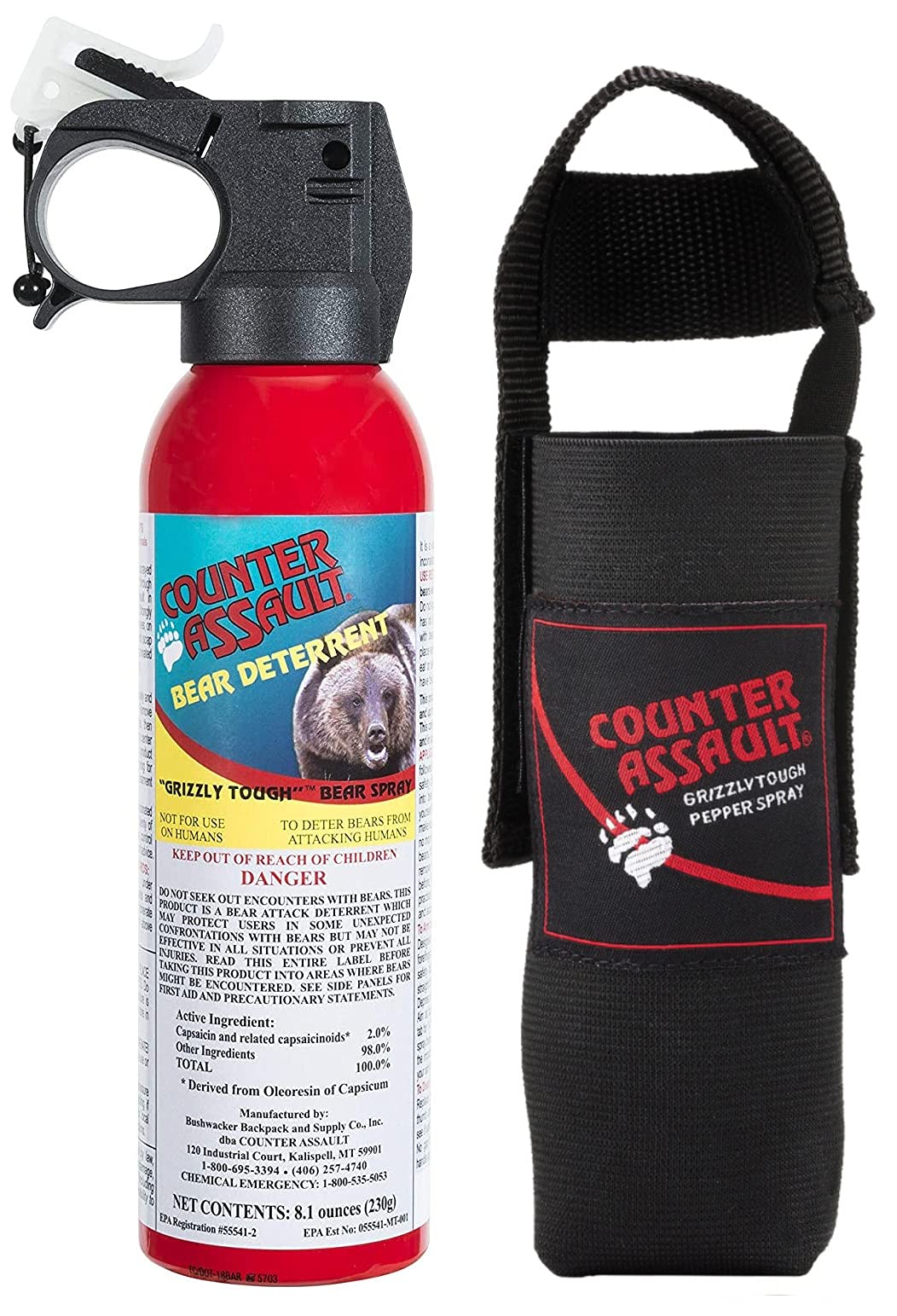 Counter Assault 8.1oz Counterattack Bear Deterrent with Holster and glow-in-the-dark safety tie
