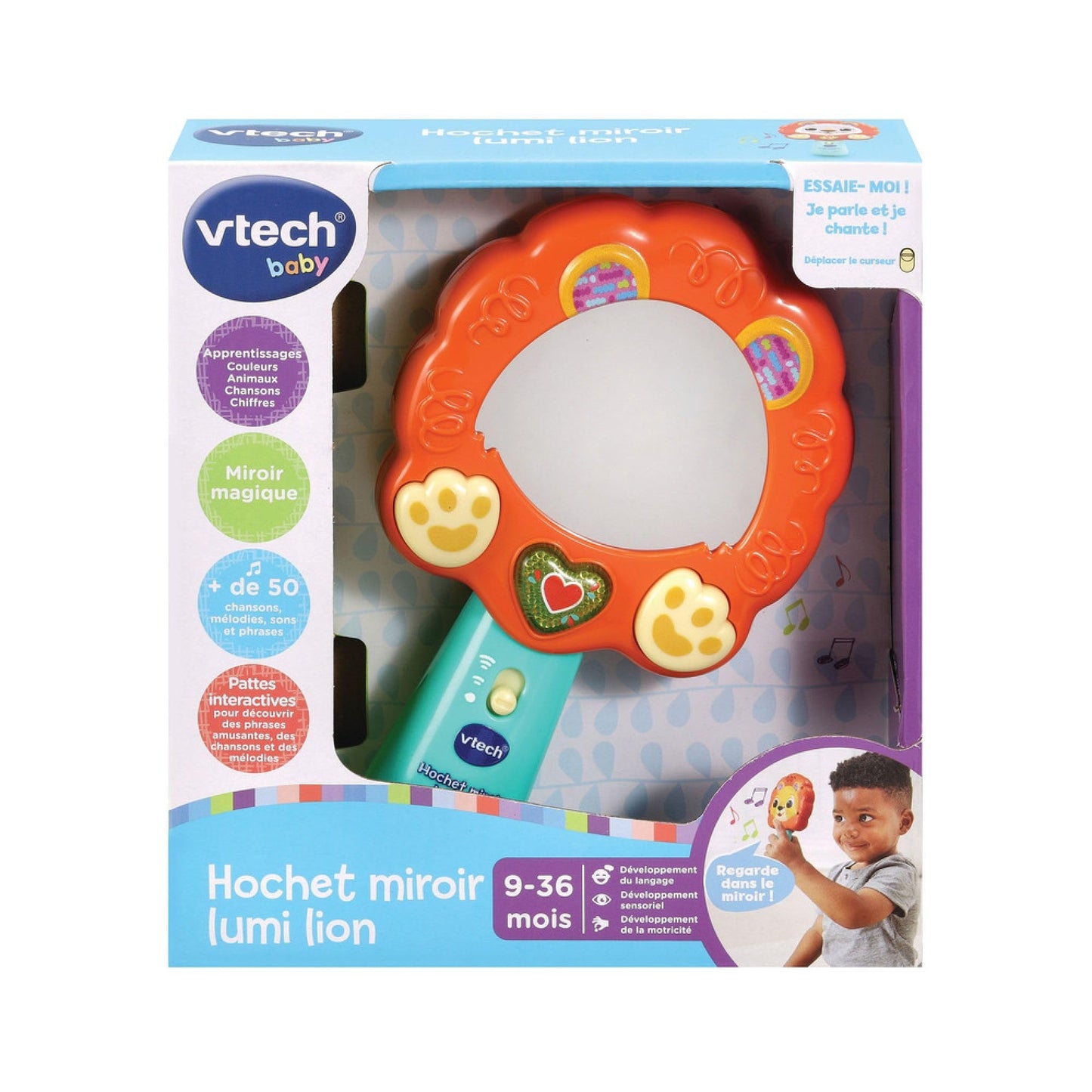 VTech Lumi Lion Mirror Rattle Interactive Musical Baby Toy