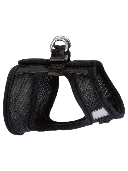 Zoofari Supersoft Dog Harness in black with Velcro, sized XS