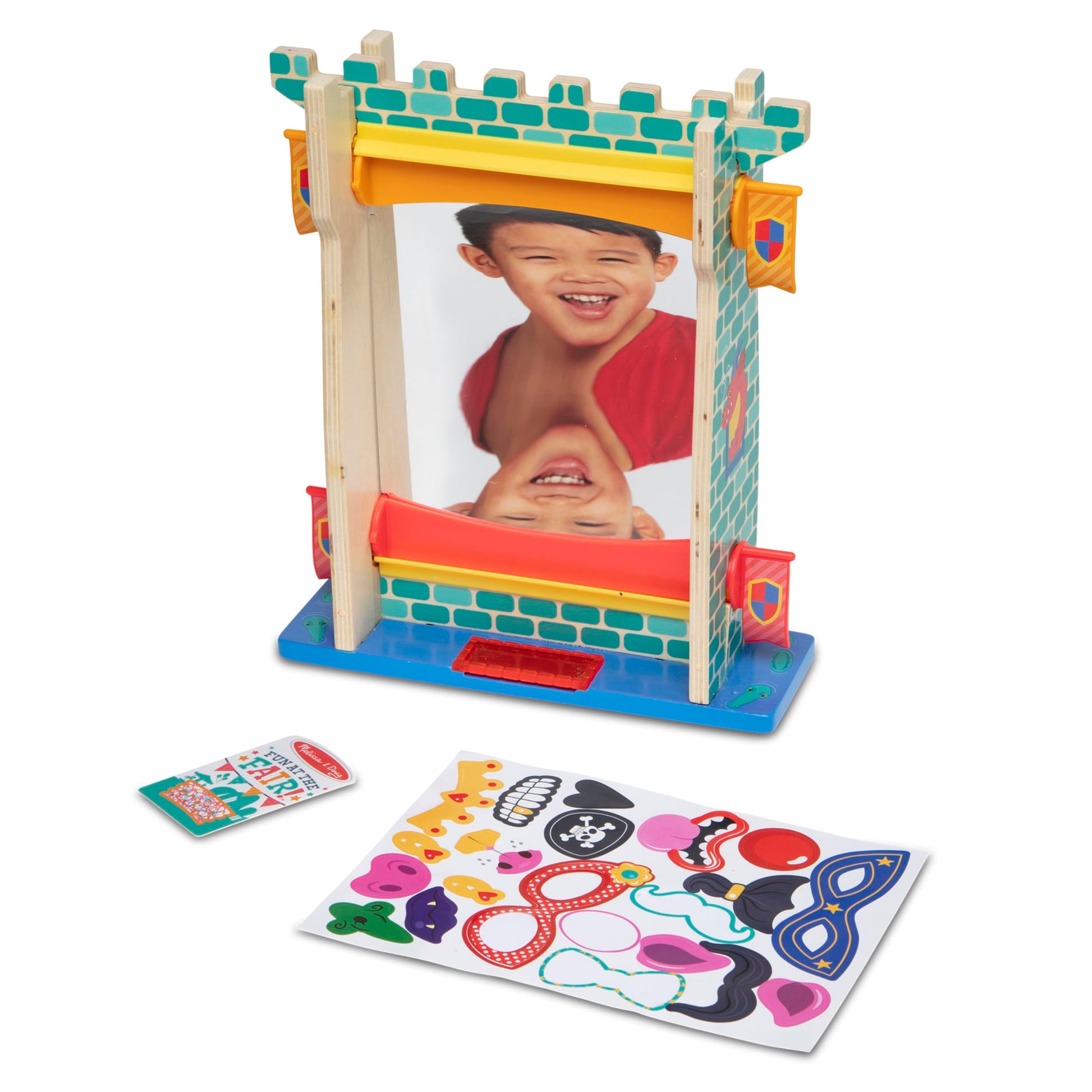 Funhouse Mirror with double-sided mirror and stickers