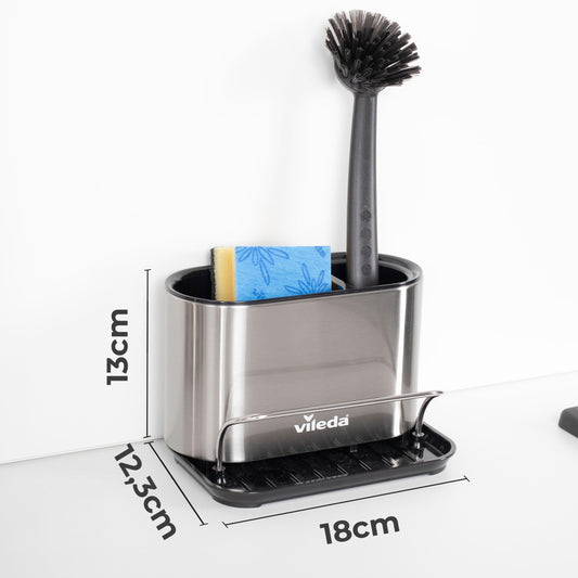 Vileda Stainless Steel Sink Organizer with Sponge Holder