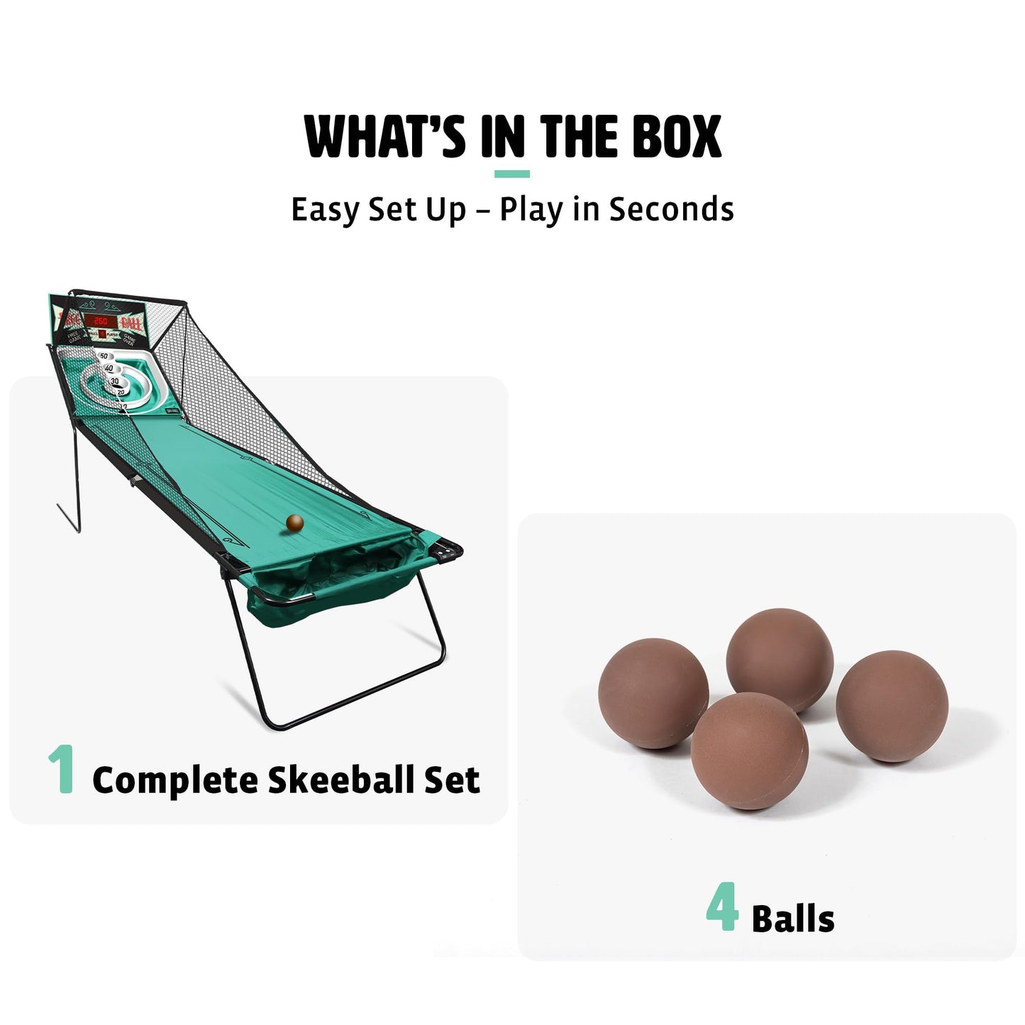 EastPoint Sports Steel Frame Skee-Ball Game with Electronic Scoring