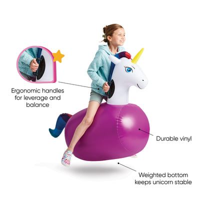 HearthSong Inflatable Ride-On Bouncing Unicorn