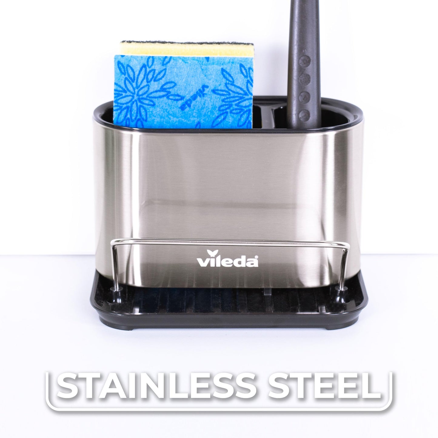 Vileda Stainless Steel Sink Organizer with Sponge Holder