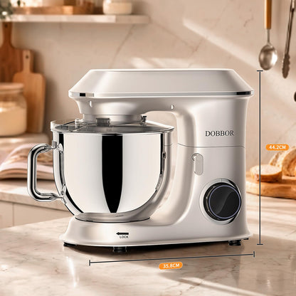 DOBBOR 1500W Pastry Mixer with Stainless Steel Bowl, 7 Speeds