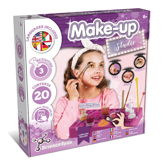 Science4you Makeup Set for Girls 8+, featuring a variety of makeup tools and accessories