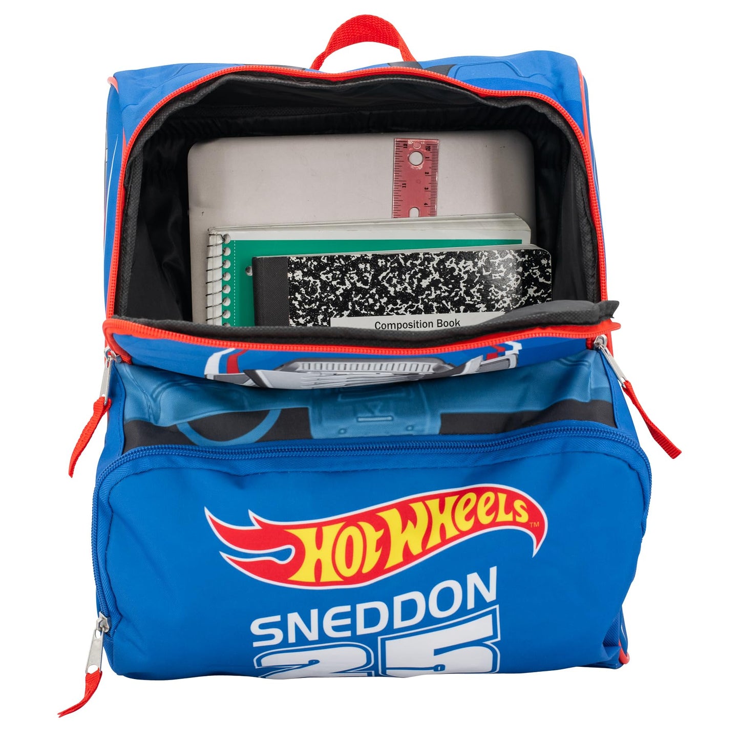 AI ACCESSORY INNOVATIONS Hot Wheels Blue Sneddon #25 Twinduction Race Car 14" Mini Backpack