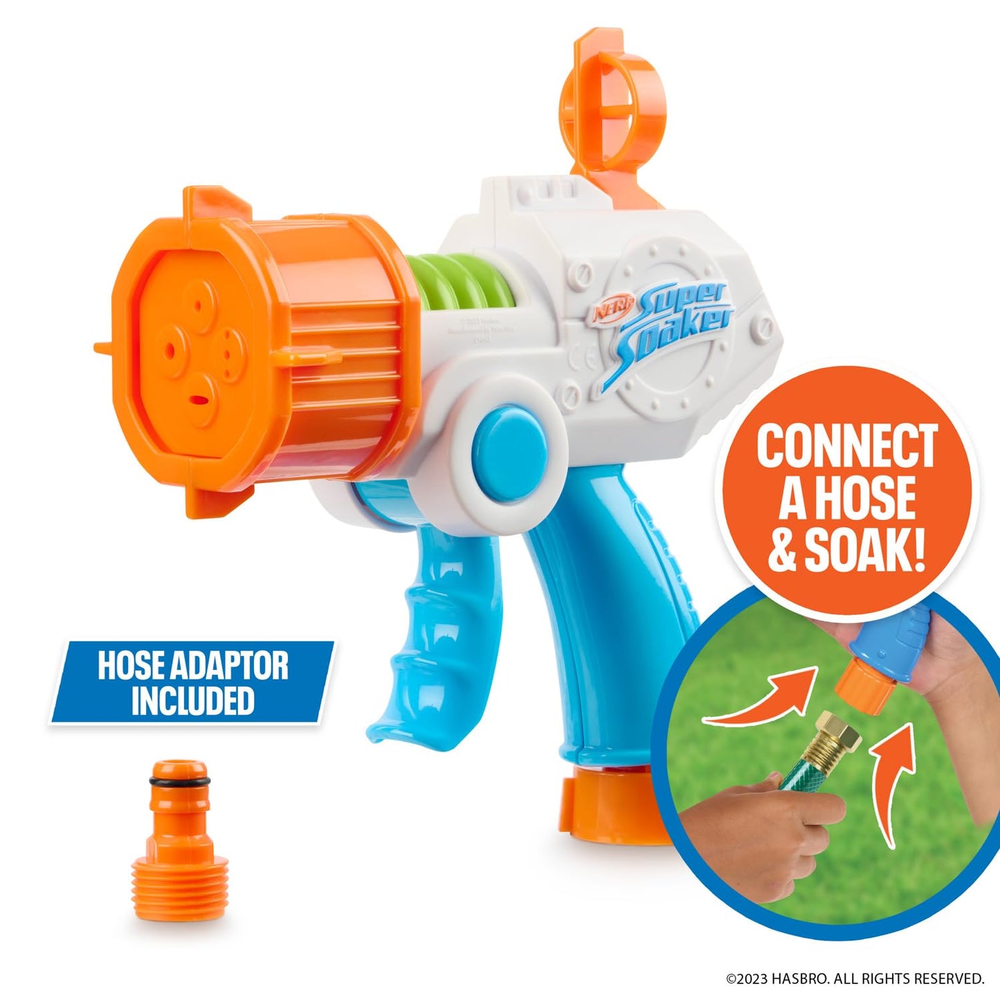 NERF Super Soaker Quadblast Blaster - Garden Hose Powered Water Toy