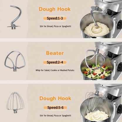 DOBBOR 1500W Pastry Mixer with Stainless Steel Bowl, 7 Speeds