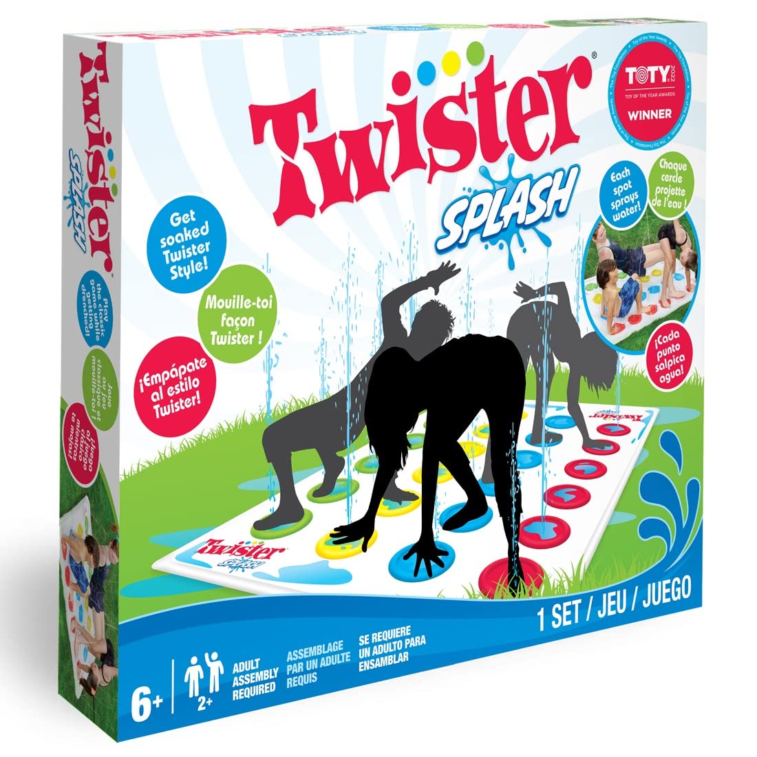 Twister Splash Water Game with inflatable mat and spinner