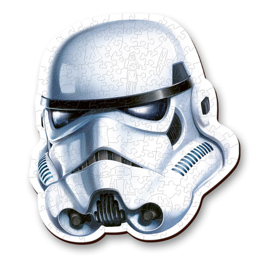 Wooden contour puzzle of a Star Wars Stormtrooper helmet with 160 pieces
