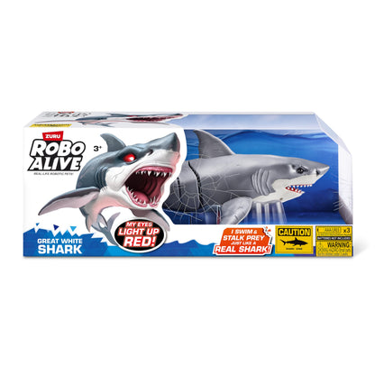 Robo Alive Great White Shark Battery-Powered Light Up Toy