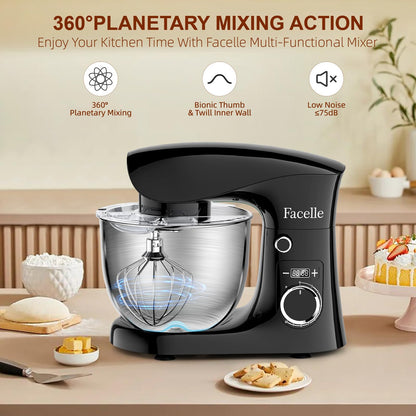 Facelle 1500W Food Processor with 5.5L and 4.5L Stainless Steel Bowls