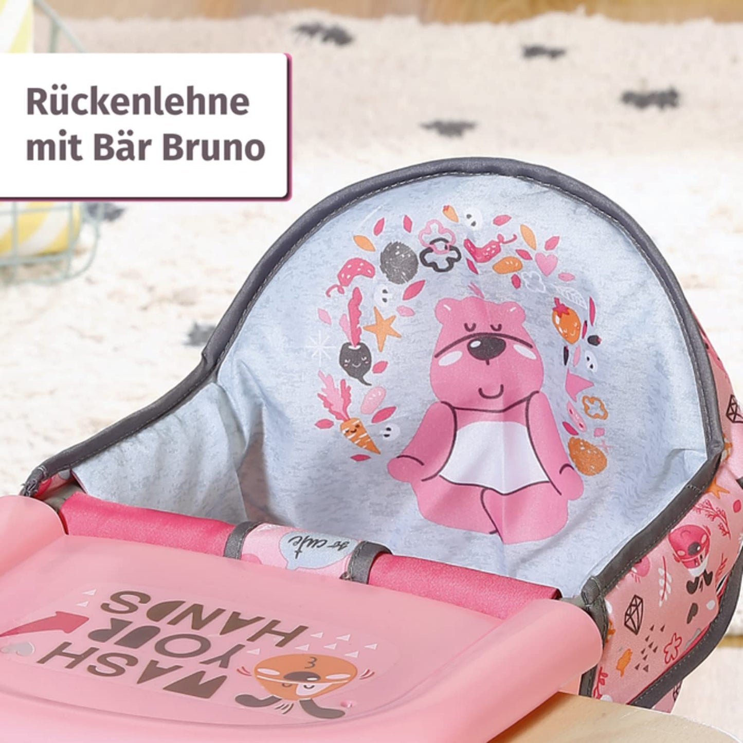 BABY Born Table Seat for Dolls, Practical and Hygienic