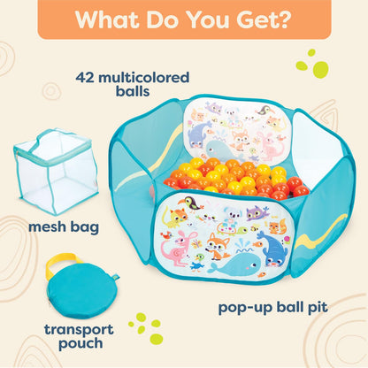 B. toys Mini Playspace Ball Pit with 42 Colorful Balls