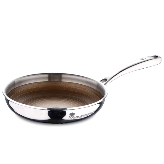 MasterPRO Giro 3 Non-Stick Frying Pan with ergonomic handle and gold-plated details