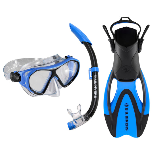 U.S. Divers Set Dorado II junior snorkeling gear with mask, snorkel, and fins