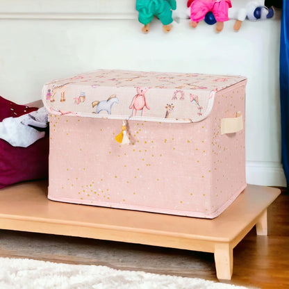 Pazar Kapısı Foldable Storage Bin Cube Organizer with Lid, Pink