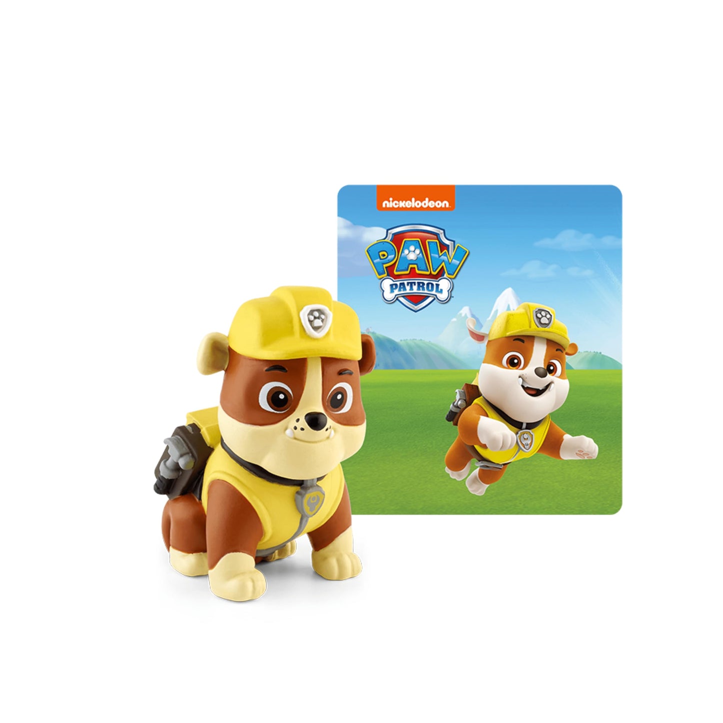 PAW Patrol Rubble Audio Toy Figurine by Tonies, featuring Rubble character with interactive audio stories