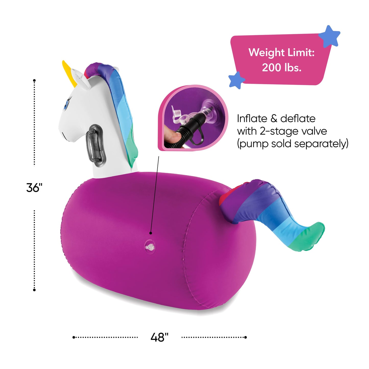 HearthSong Inflatable Ride-On Bouncing Unicorn