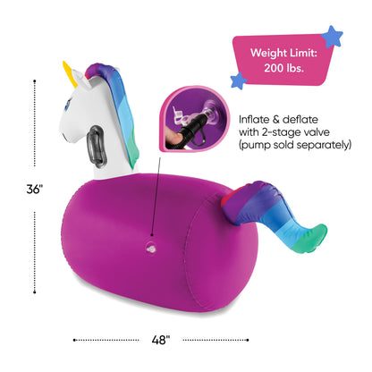 HearthSong Inflatable Ride-On Bouncing Unicorn