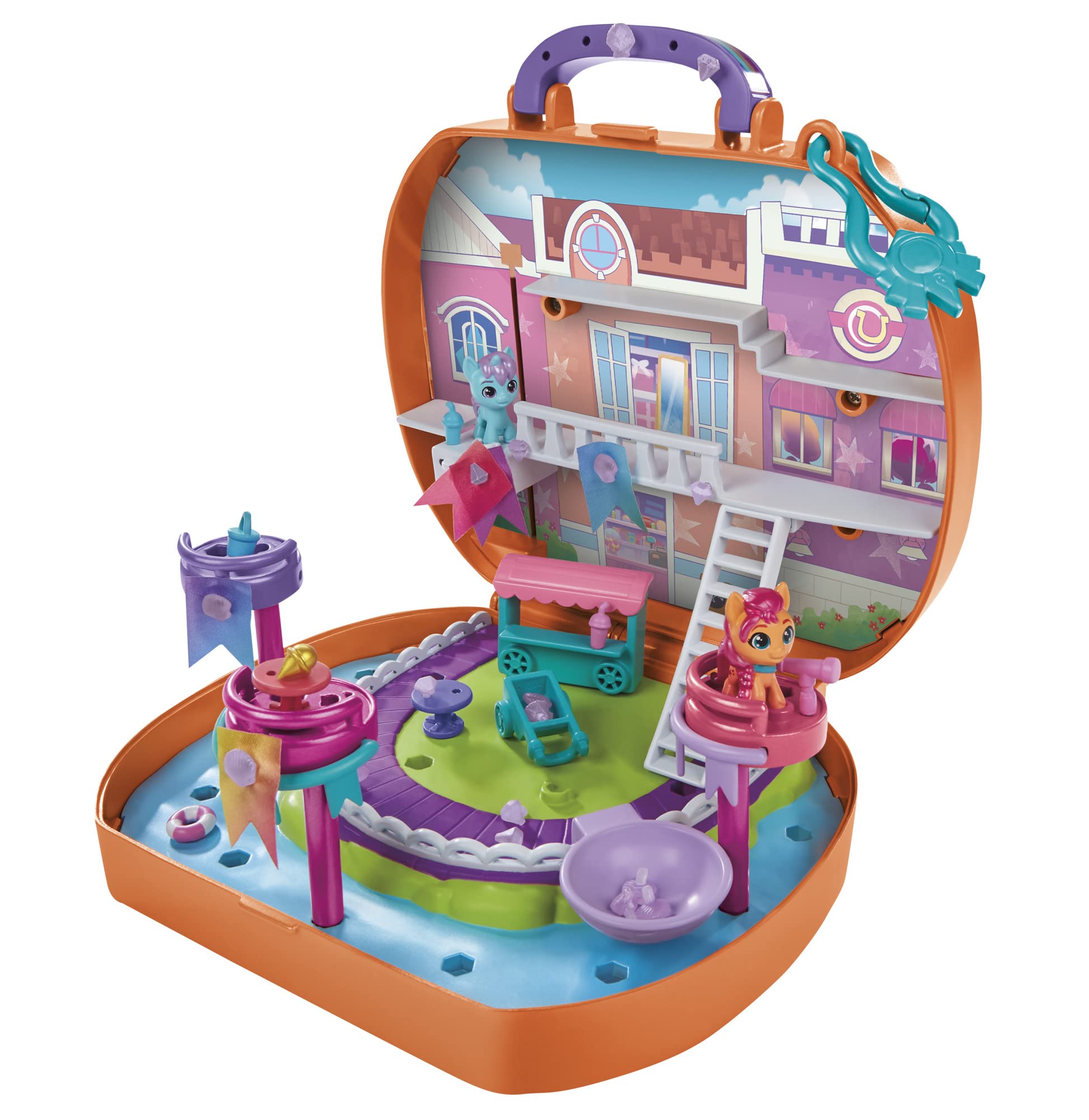 My Little Pony Mini World Magic playset with Sunstar and Choco Cookie figures, over 40 pieces for creative play