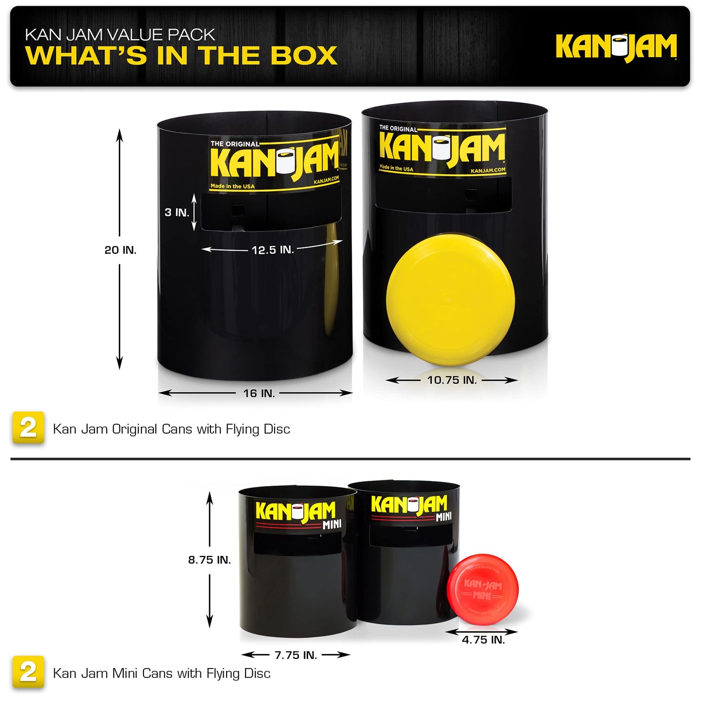 Kan Jam Portable Disc Toss Outdoor Game with two targets and a flying disc