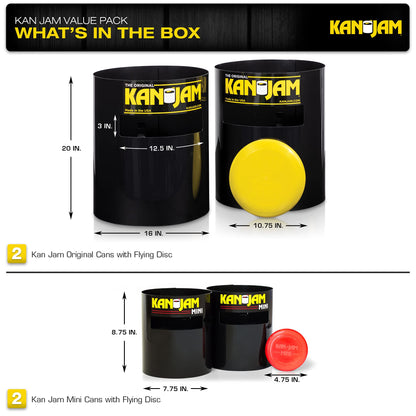 Kan Jam Portable Disc Toss Outdoor Game with two targets and a flying disc