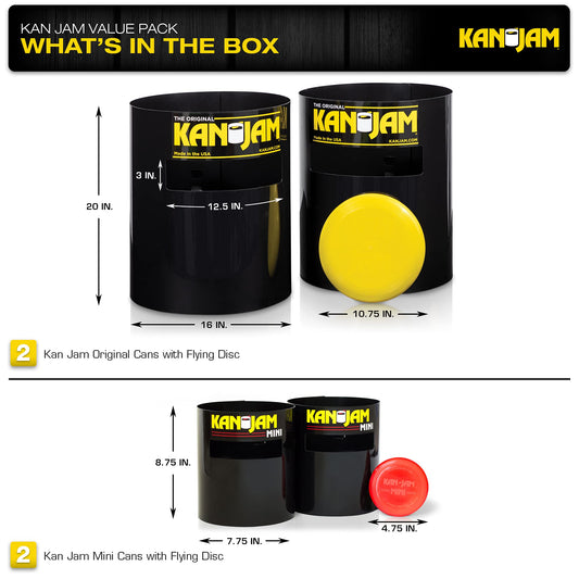 Kan Jam Portable Disc Toss Outdoor Game with two targets and a flying disc
